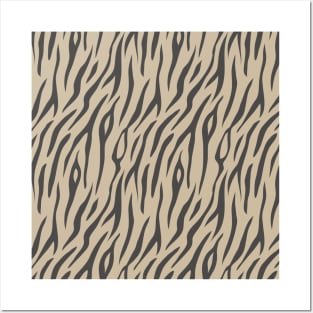 Khaki Black Tiger Pattern Posters and Art